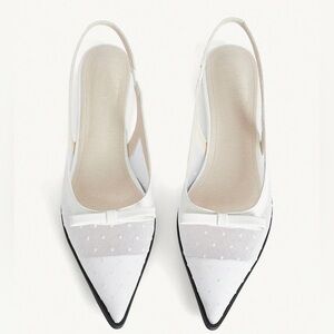 🆕 Polka Dot Mesh Slingback Flats